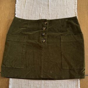 BDG Olive Green Mini Corduroy Skirt